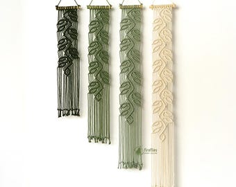 Nursery Home Decor, Macrame Leaves, Minimalist Wall Art, Above Bed Decor, Modern Wall Decor, Mimi Gift, Housewarming Gift, Fibre Art