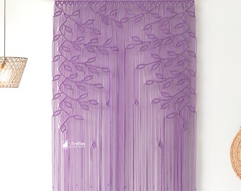 Long Macrame Curtain: Modern Boho Doorway Divider