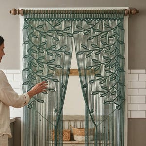 Makramee Vorhang, Küchentür, traditionelle Bauernhaus Wandkunst, Boho Wandteppich, Einweihungsgeschenk