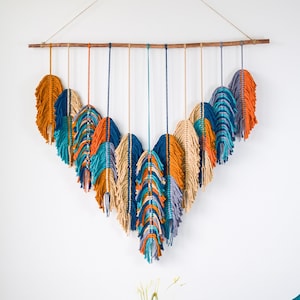 Macrame Leaf Wall Hanging: Colorful Boho Home Decor