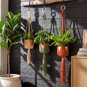 Indoor Plant Holders, Macrame Plant Pot Hangers, Garden Lover for Scandinavian Style