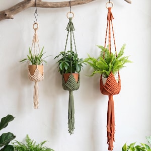 Växthållare för inomhusbruk, krukhängare av makramé, trädgårdsälskare för skandinavisk stil