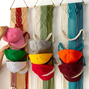 Macrame Sun Hat Holder: Boho Wall Decor, Baseball Cap Display