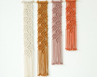Vertical Narrow Macrame Hanging, Vines Wall Art, Macrame Headboard Decor, Gift for mom, Mimi Gift, Fibre Art, Natural Color, Above Bed Decor