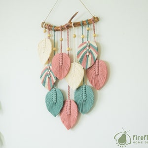 Boho Macrame Leaf Wall Hanging: Nursery Decor, Fiber Art