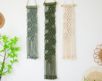 Modern Macrame Wall Hangings, Long Narrow Wall Art, Vertical Wall Decoration, Home Decor Wall Art, Eclectic Wall Decor, Housewarming Gift