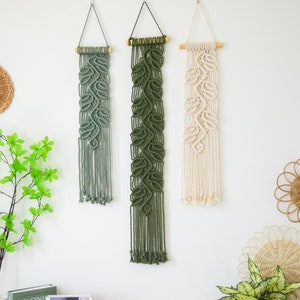 Modern Macrame Wall Hangings, Long Narrow Wall Art, Vertical Wall Decoration, Home Decor Wall Art, Eclectic Wall Decor, Housewarming Gift