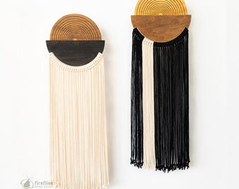Macrame Geometric Yarn Art - Modern Macrame Fiber Wall Decor