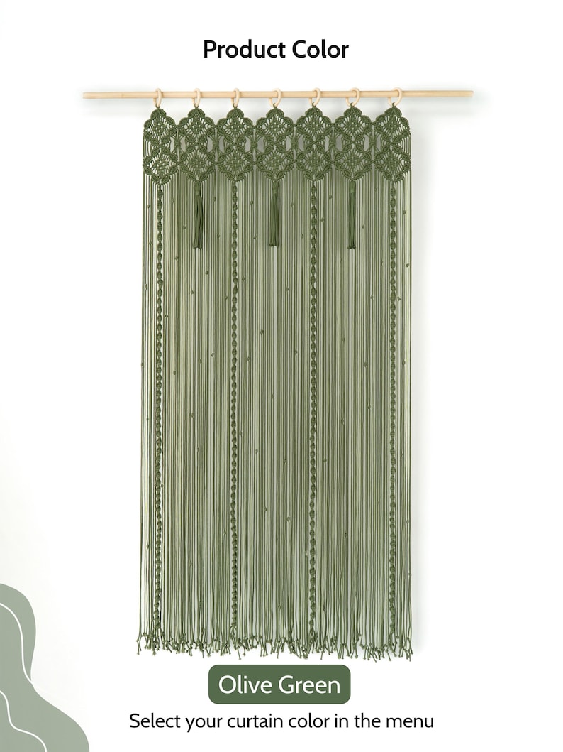 Artisan macrame door curtain providing a stylish privacy screen for a bedroom doorway.