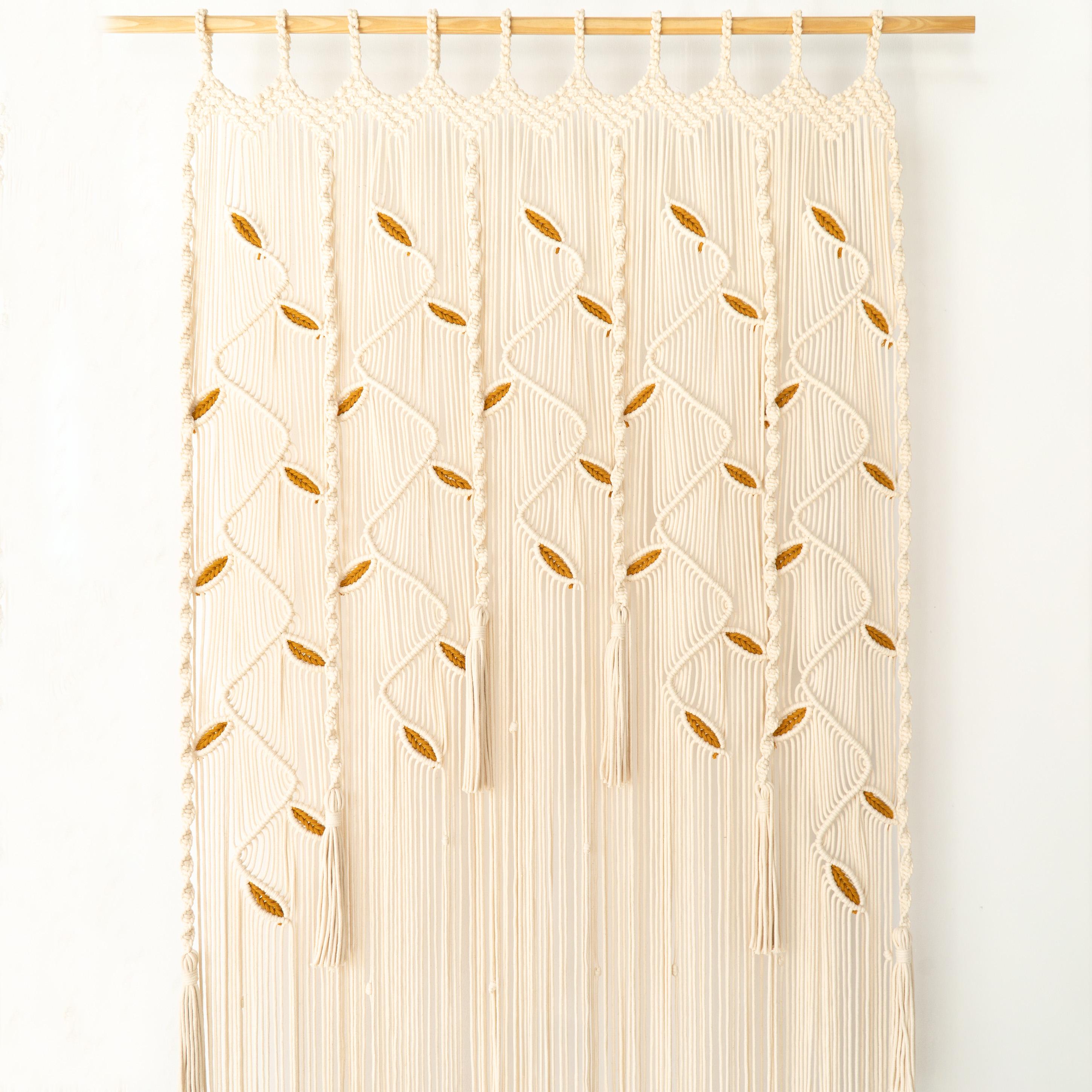 Ivory Neutral Creamy Door Curtain, Long Window Cover, Boho Room Divider ...