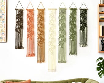 Macrame Wall Hanging: Boho Leaf Design, Natural Fiber Decor