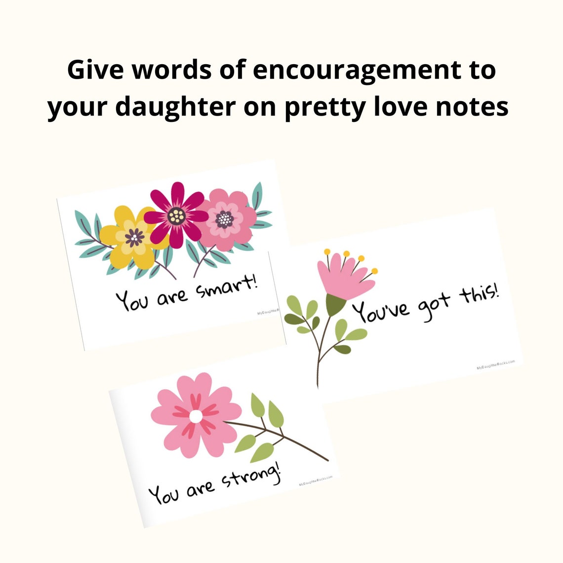 Printable Lunch Box Notes for Girls, Digital Download Flower ...