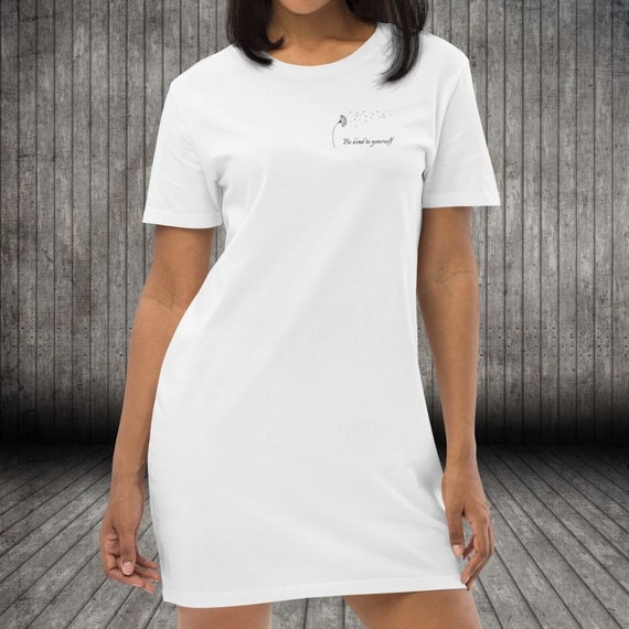 Be Kind to Yourself Organic Cotton Night Shirt, Dandelion Night Gown for  Teen Girls and Women, Cotton Sleep Shirts, Comfortable Nightgowns 