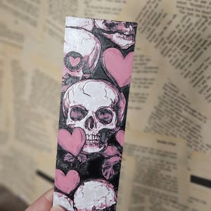 Skull & Hearts dark romance - 3D Printed Bookmark