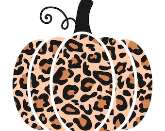 Leopard Pumpkin SVG, Cheetah Print SVG, Fall svg, Halloween Svg, Thanksgiving Svg, Png, Svg Files for Cricut, Sublimation Designs Downloads