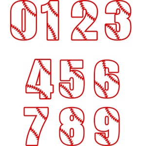 Baseball Number Font 