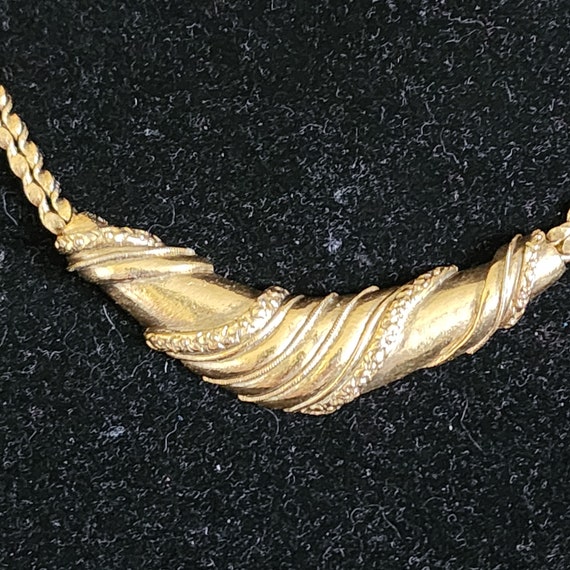 Beautiful Byzantine Gold Plated Bib Vintage Neckl… - image 8