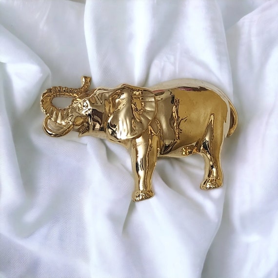 Large Rare ACCESSOCRAFT NYC Signed Elephant Gold P