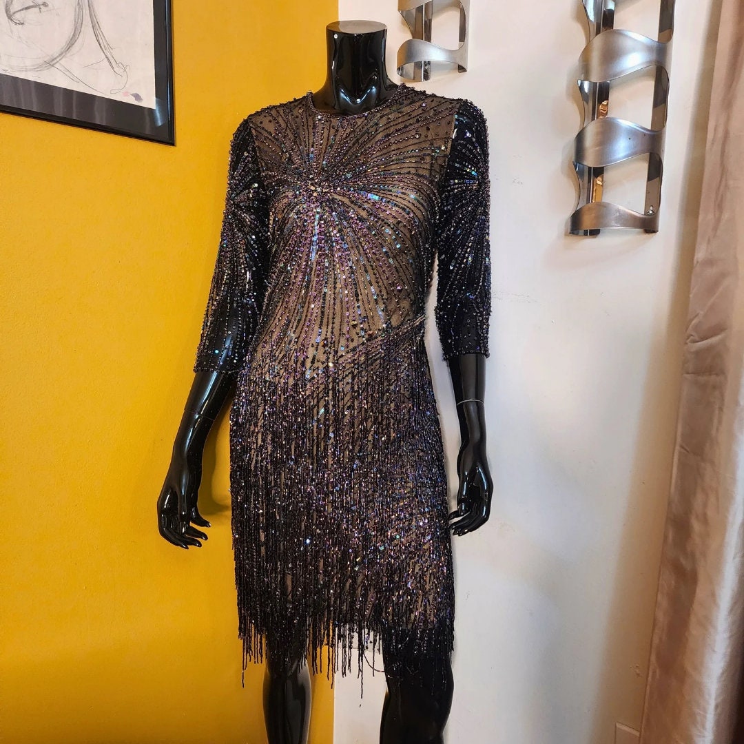 designer beaded cocktail dress Ashley Lauren 4652 main image 1
