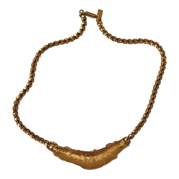 Beautiful Byzantine Gold Plated Bib Vintage Neckl… - image 5