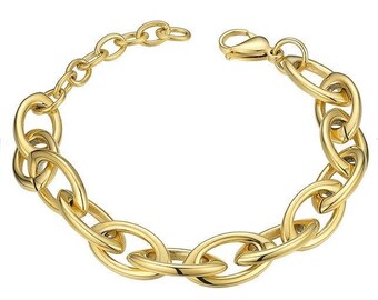 Carla Chunky Link Stacking Bracelet, Gold Plated Chain Bracelet