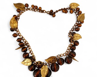 1940s Miriam Haskell Glass Necklace by Frank Hess Vintage Necklace