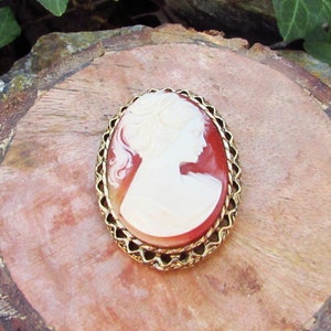 1950s Carved Lucite Cameo Brooch | Vintage Brooch | Victorian Pin | Victorian Brooch | Cameo | Cameo Pin | Cameo Brooch | Steampunk Pin