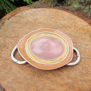 Avon Collectible Rose Quartz and Enamel Scarf Pin