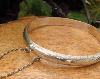 Vintage Embossed Silver Bangle