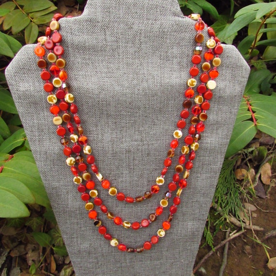 1950s West German Handblown Glass Necklace and Ea… - image 1