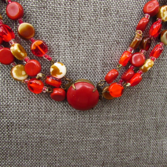 1950s West German Handblown Glass Necklace and Ea… - image 5