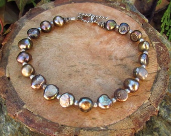 Freshwater Pearl Bracelet with Silver Toggle Clasp