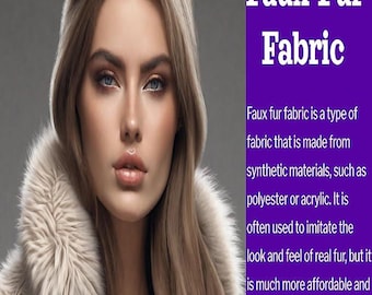 Premium Faux Fur Fabric  60" Wide Fur for Sewing, Plush, DIY Projects, Fursuits, Upholstery and More - Soft & Fuzzy Fabric by the Yard