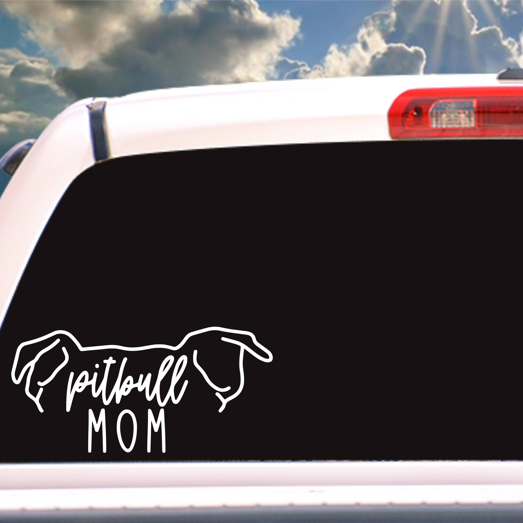 YJZT 14.3CM×16.5CM Personality Animal Pitbull Mom Vinyl Car