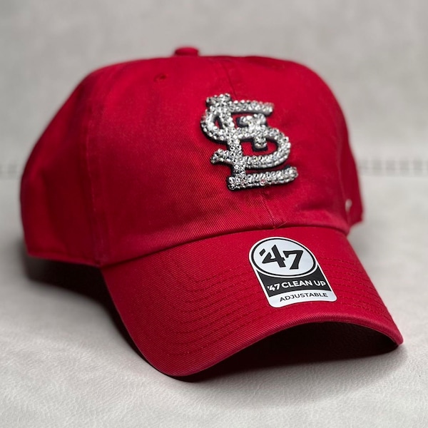 Red STL Cardinals bling hat | Swarovski Crystals | Cardinals Glitter Hat| Sparkle Hat | Cardinals Baseball