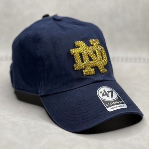 Navy & Gold Notre Dame bling hat |Swarovski Crystals | Notre Dame Sparkle Hat | Notre Dame Glitter Cap