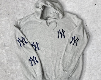 New York Gray Embroidered Sweatshirt Hoodie | New York Light