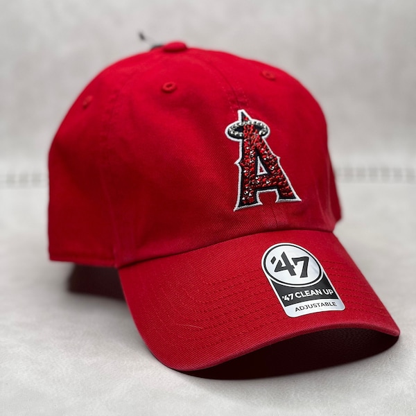 Red LA Angels Diamond Hat - Swarovski Crystals Sport Hat