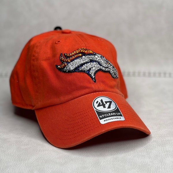 Orange DEN Broncos bling hat | Swarovski Crystals Sports Hat | Women's Football Hat | Rhinestone football Hat
