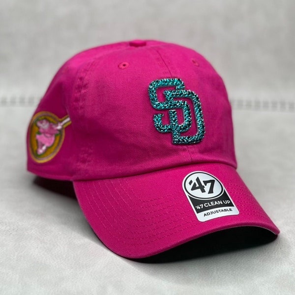 Pink SD Padres bling hat |Swarovski Crystals | Padres Sparkle Hat | San Diego| Pink SD Glitter Cap