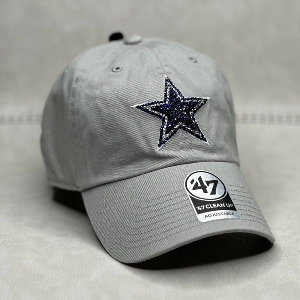 Grey Dallas Cowboys bling hat | Swarovski Crystals Sports Hat | Women's Football Hat | Rhinestone football Hat