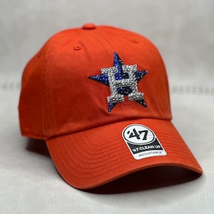 Orange Houston bling hat with Swarovski Crystals