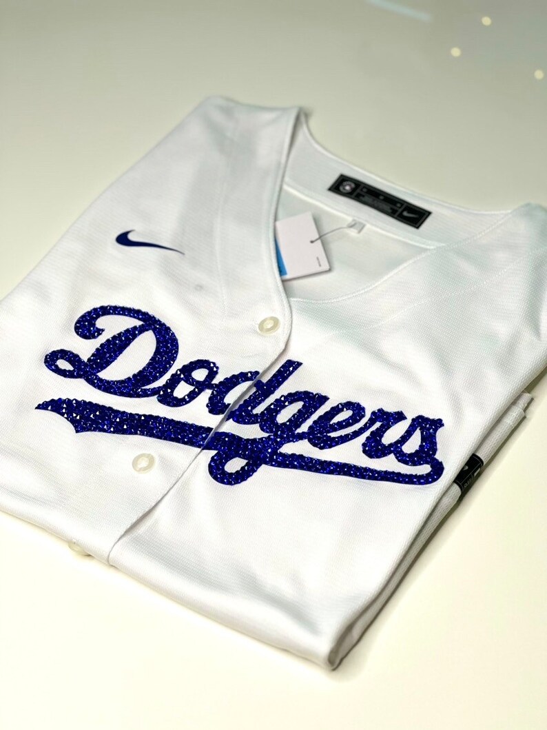 Women's Size Dodgers Bling Jersey Swarovski Crystals Etsy
