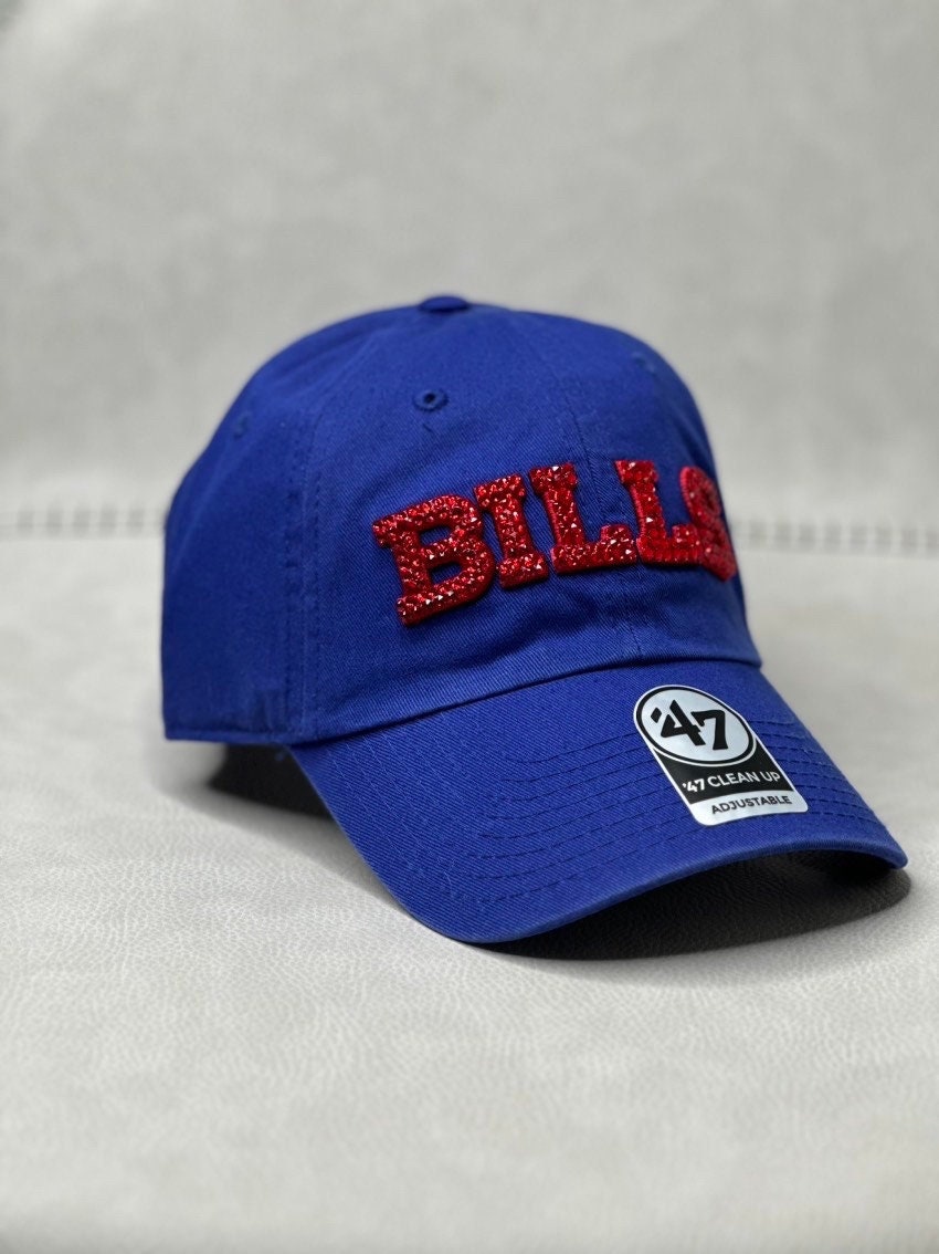 Royal Blue Buffalo Bills Block Script bling hat | Swarovski Crystals Sports Hat | Rhinestone football Hat | SHIPS SAME DAY