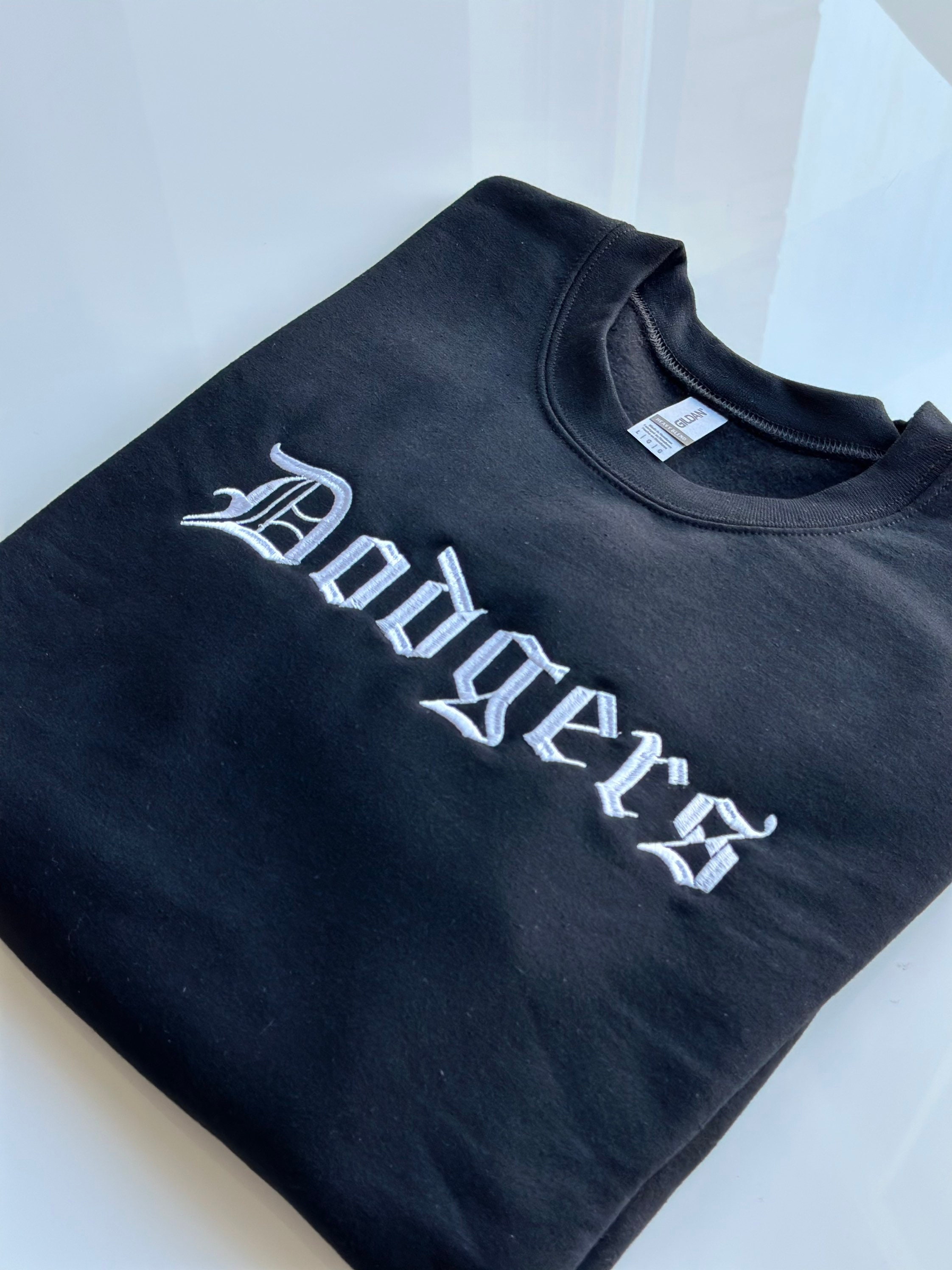 GlitterBabeBling Black Dodgers Embroidered Sweatshirt Crewneck | Los Angeles Embroidery Sweater