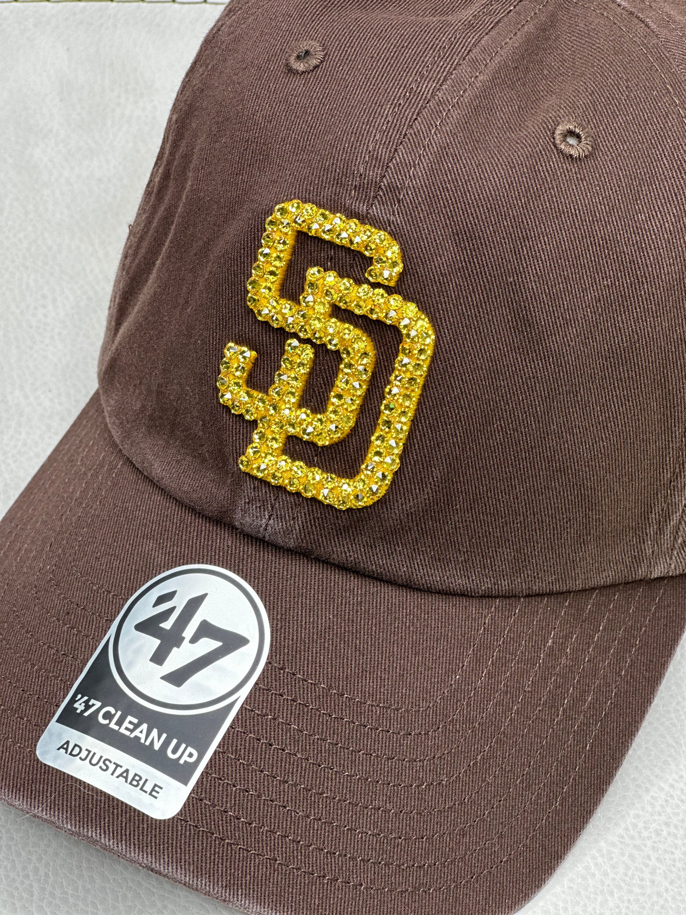 Brown & Gold SD Padres Bling Hat | Swarovski Crystals Sports Brown & Gold SD Padres Bling Hat | Swarovski Crystals Sports