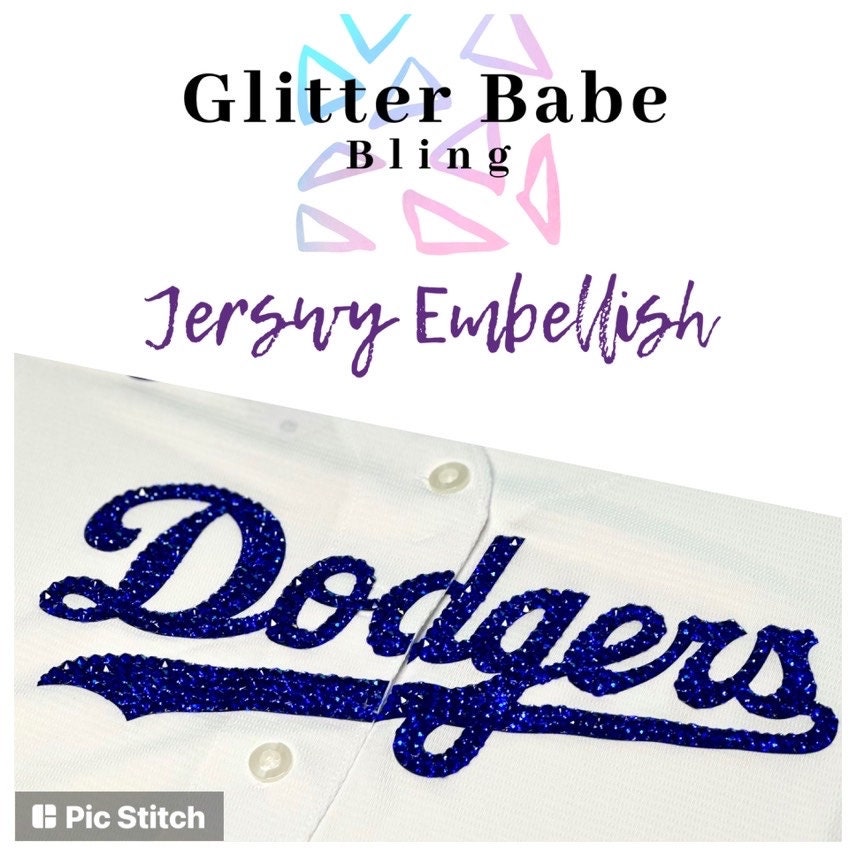 Women's Size Dodgers bling Jersey | Swarovski Crystals Sports Shirt |  Women's Baseball jersey