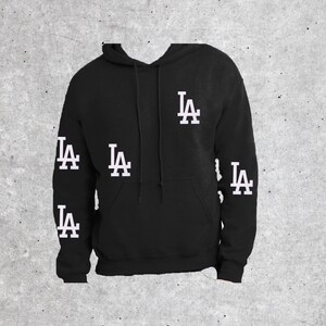 Black Los Angeles Embroidered Sweatshirt Hoodie | Los Angeles Embroidery Hoodie