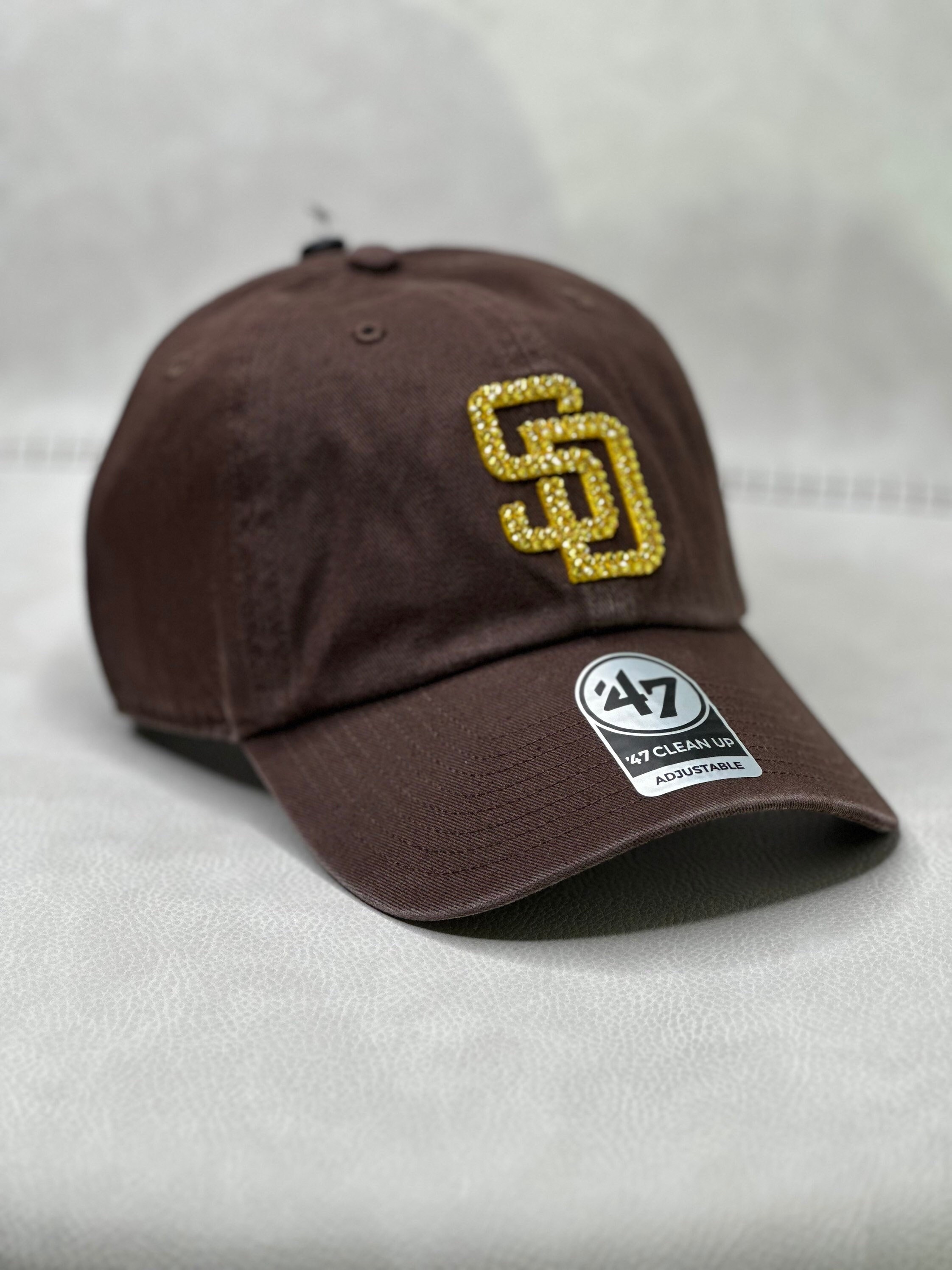Brown & Gold SD Padres Bling Hat | Swarovski Crystals Sports Brown & Gold SD Padres Bling Hat | Swarovski Crystals Sports
