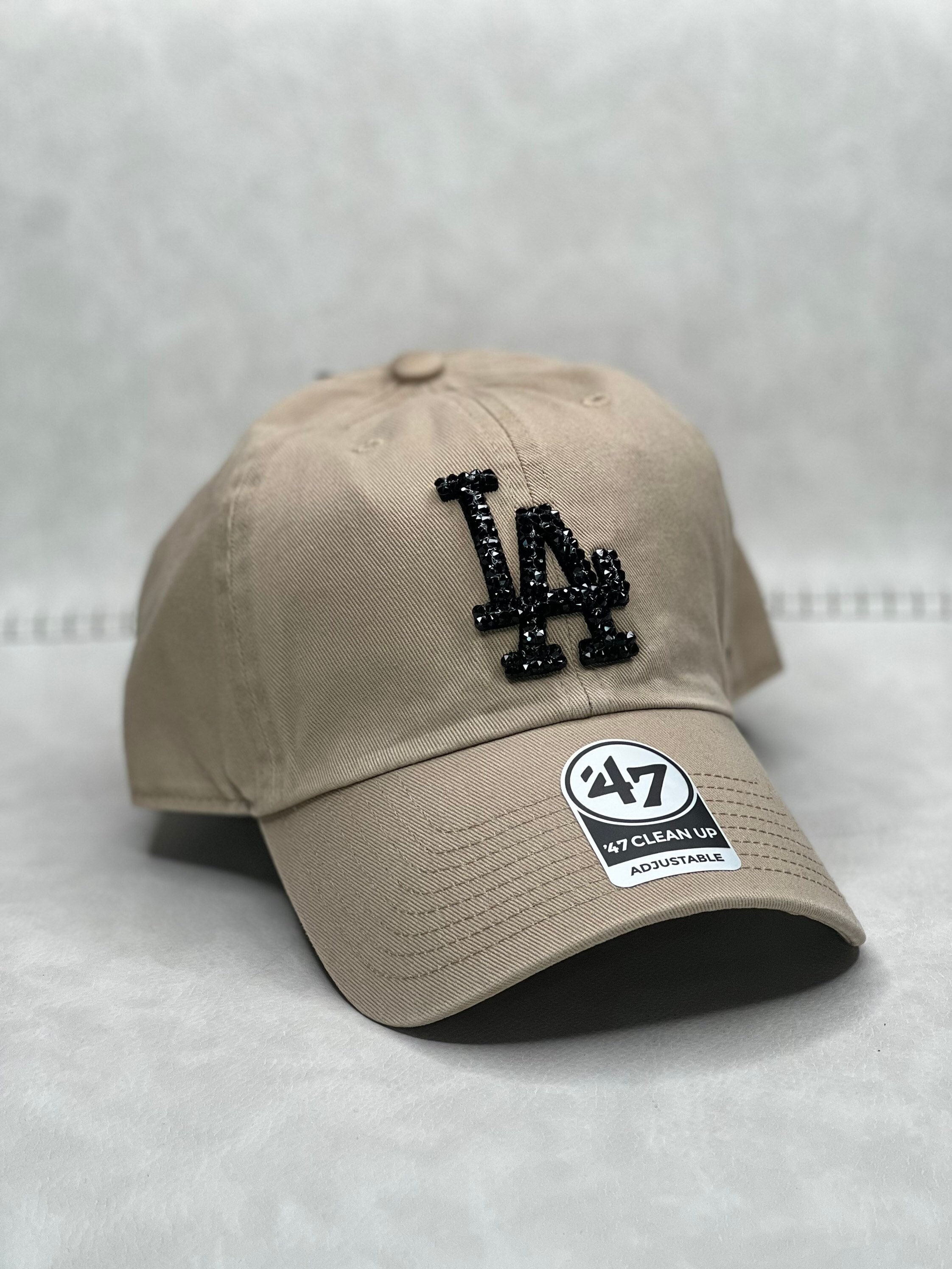 Khaki & Black LA Los Angeles bling hat | Swarovski Crystals | Diamond Hat | Baseball Bling